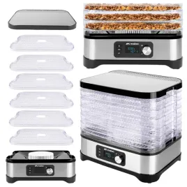 suszarka-do-grzybow-warzyw-owocow-ziol-6-poziomow-timer-inox-mocna-450w