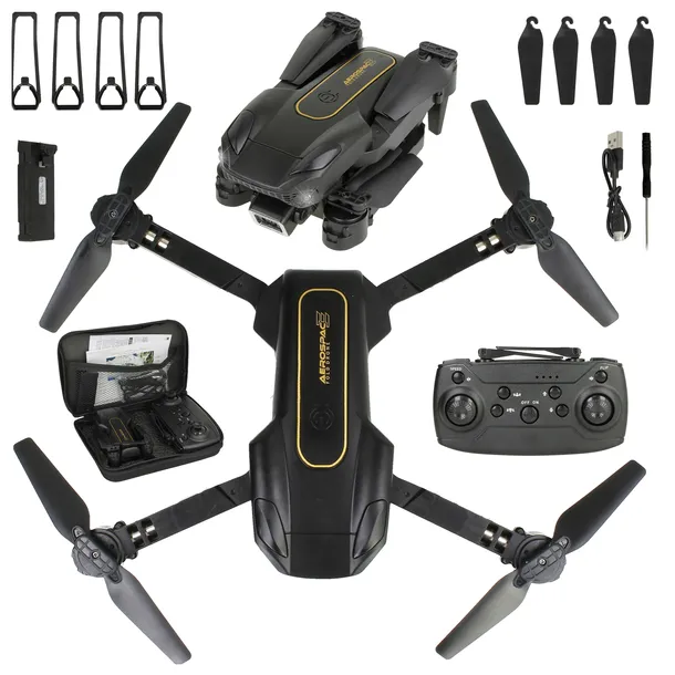 DRON DLA DZIECI 2X KAMERA WIFI APLIKACJA ANDROID iOS SKŁADANY Z OSŁONAMI