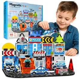 klocki-magnetyczne-konstrukcyjne-3d-2d-duze-panele-policja-zestaw-44-el