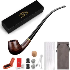 fajka-tytoniowa-churchwarden-drewniana-recznie-wykonana-zestaw