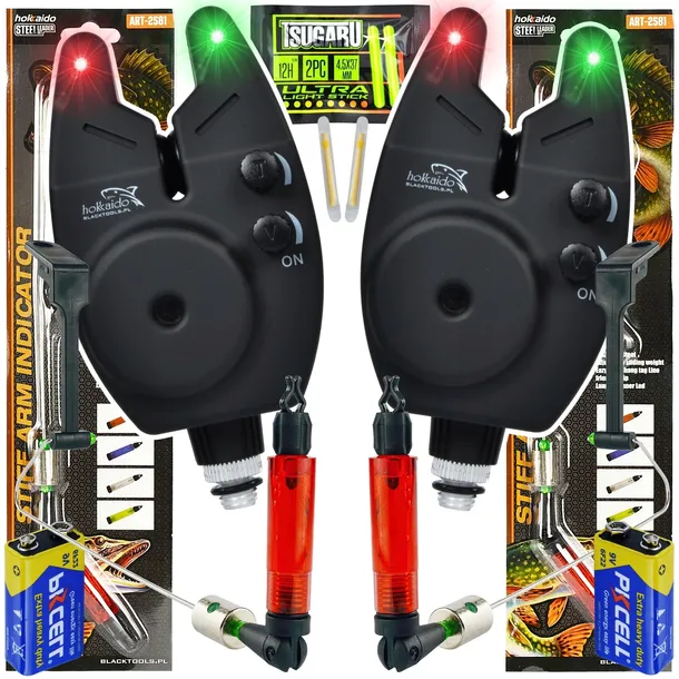 SYGNALIZATOR BRAŃ KARP + bateria 9V, gumowany NIEZAWODNY karp BASIC LED