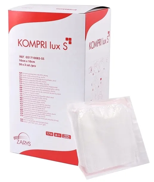 Kompresy gazowe jałowe ZARYS 10cm x 10cm x 150szt