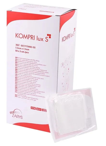 Kompresy gazowe jałowe ZARYS 7,5cmx7,5cm 150szt