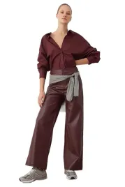 trendyol-spodnie-damskie-casual-proste-z-eko-skory-wysoki-stan-m-5ea
