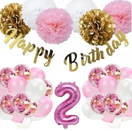 balony-zestaw-dekoracji-2-latka-urodziny-rose