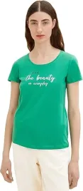 tom-tailor-t-shirt-zielony-z-napiskiem-bawelniany-xxs-6fa
