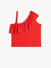 koton-czerwony-dzieciecy-top-na-jedno-ramie-z-falbana-104-110-6fa