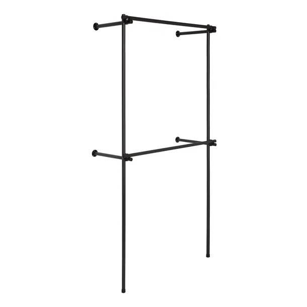 REGAŁ PRZYŚCIENNY WIESZAK ODZIEŻOWY CZARNY 100x200x40cm BLACK c1