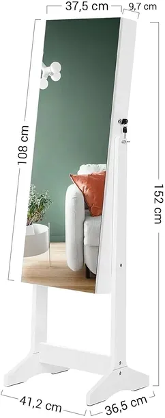 Toaletka Songmics biały MDF matowe 41,2 x 36,5 x 152 cm - zdjęcie 8