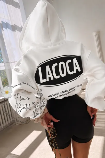BLUZA LA COCA COMFY FIT ZIP HOODIE BIAŁA