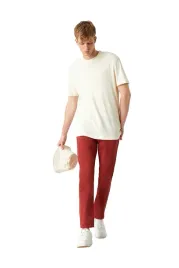 koton-spodnie-meskie-casual-proste-czerwone-bawelna-42-5da