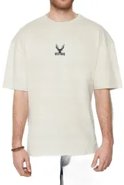 trendyol-man-t-shirt-meski-bezowy-z-logo-wild-deer-na-przodzie-s-5da