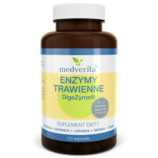 Enzymy Trawienne DIGEZYME kompleks laktaza 120 kps