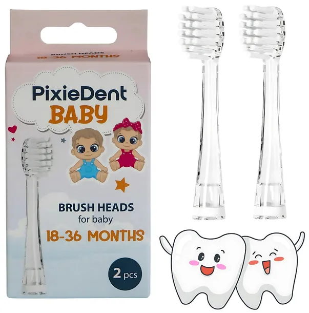 Zestaw Końcówek do Szczoteczki PixieDent Baby 2 szt. dla dzieci 18-36msc