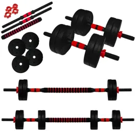 2x-hantle-10kg-bitumiczne-sztanga-zestaw-ciezarkow-do-cwiczen-regulowane-2x