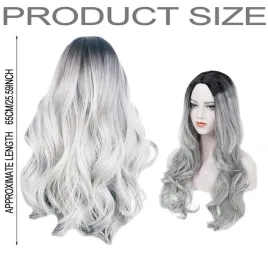 2x-peruka-syntetyczna-sztuczne-wlosy-srebrnoszara-ombre-falowane-65cm
