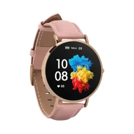 2x-smartwatch-garett-verona-zegarek-damski-zloto-rozowy-skorzany-pasek