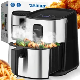 2x-air-fryer-frytkownica-beztluszczowa-zelmer-zaf6000-6l-1500w-srebrna