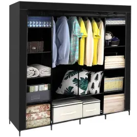 2x-szafa-materialowa-170-cm-z-zamkiem-i-stelazem-z-14-polkami-i-2-drazkami