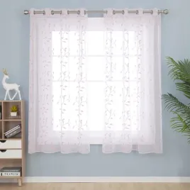 2x-lniane-zaslony-do-salonu-z-haftowanym-rozowym-wzorem-lisci-140-cm-x-240