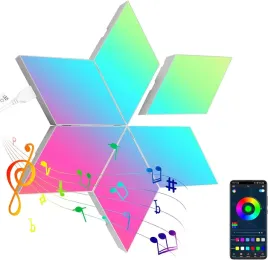 2x-panele-led-rgb-scienne-romby-6szt-gamingowe-muzyka-usb-smart-pilot