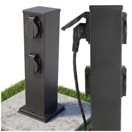 elektryczny-slupek-ogrodowy-4x-gniazdo-230v-hermetyczne-ip44-czarny-stojacy