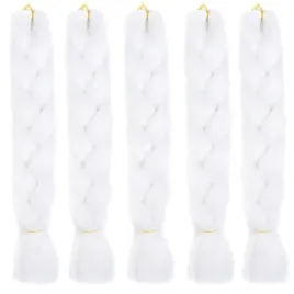 2x-syntetyczne-wlosy-pasma-warkocze-do-przedluzania-wlosow-biale-60cm-5szt