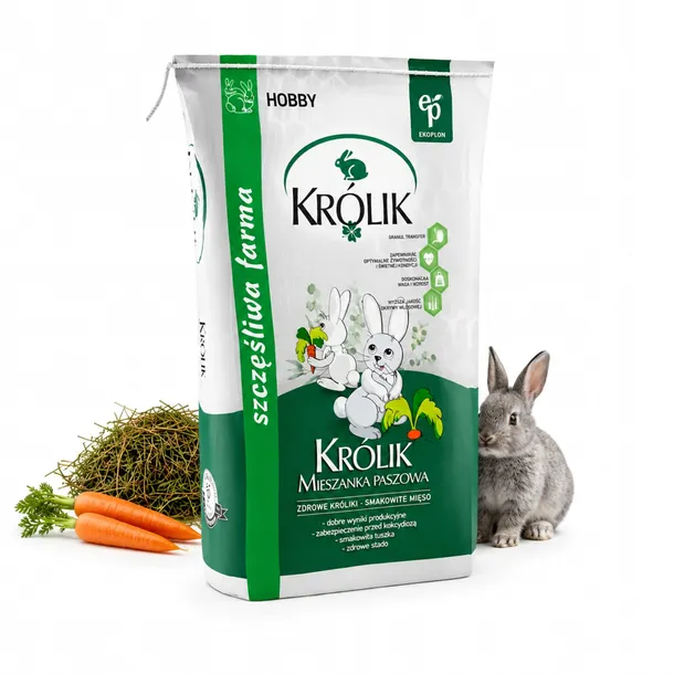 Pasza dla królików Ekoplon króliki rosnące, karmiące i tucz 25kg granulat