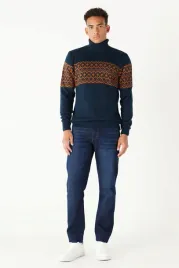meski-sweter-golf-granatowy-wzor-aztecki-90percent-akryl-10percent-poliamid-l-5ga