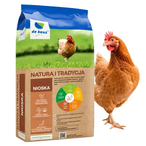 PASZA DLA KUR NIOSEK De Heus Nioska z czosnkiem 25kg 17% BIAŁKO Karma SYPKA
