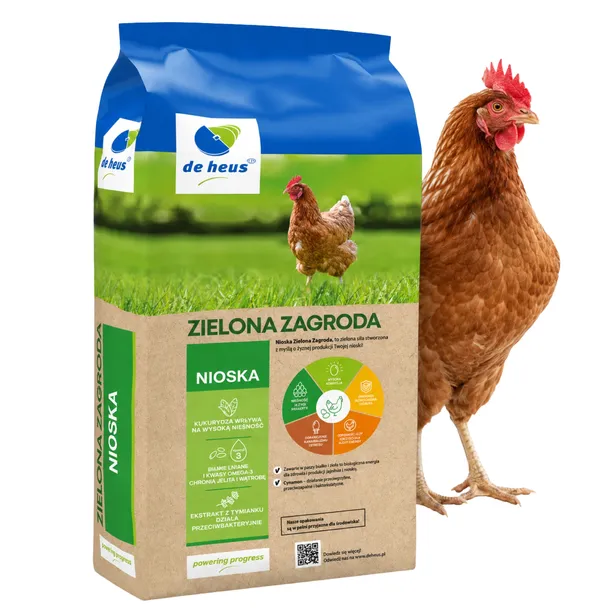PASZA DLA KUR NIOSEK De Heus Zielona Zagroda Nioska 25kg Karma GRANULAT