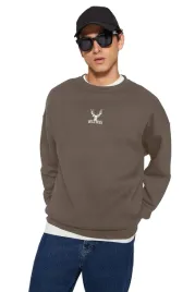 trendyol-man-bluza-meska-z-nadrukiem-wild-deer-brazowa-xs-5da