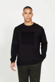 czarny-meski-sweter-wzor-geometryczny-okragly-dekolt-2xl-5ga