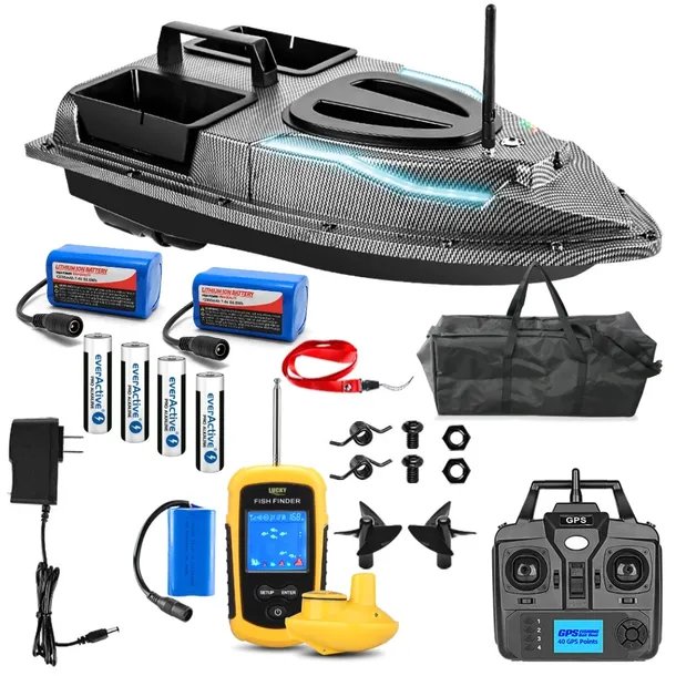 Łódka Zanętowa Flytec V900 do Połowu Ryb GPS 3x Akumulator Sonda RF Torba