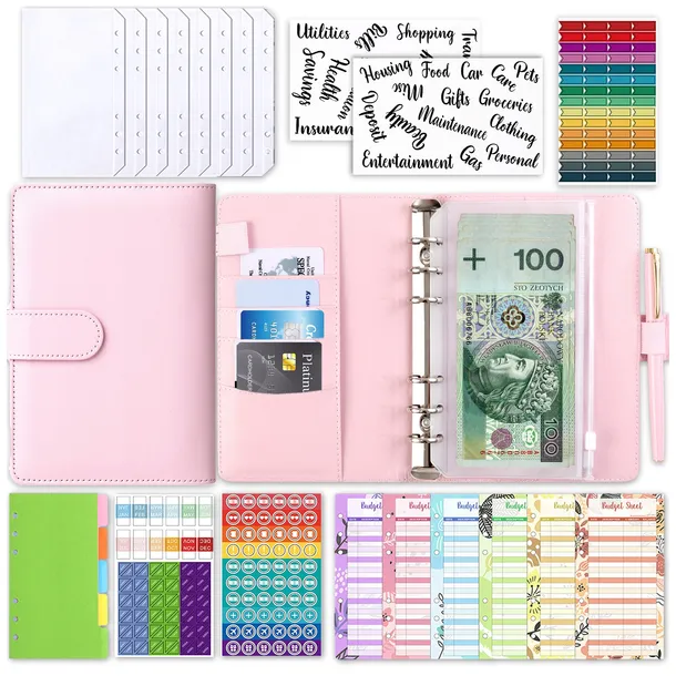 SEGREGATOR BUDŻETOWY A6 ORGANIZER NOTES OSZCZĘDNIK BINDER PLANER RÓŻOWY