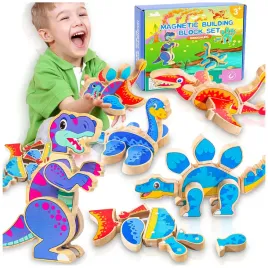 klocki-konstrukcyjne-drewniane-magnetyczne-4-dinozaury-t-rex-zestaw-30-el