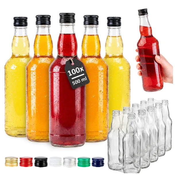 100x BUTELKI MONOPOLOWE 0,5L Z ZAKRĘTKĄ NA WÓDKĘ SOKI NALEWKI BIMBER WESELE