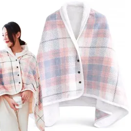 bluza-kocobluza-ponczo-koc-cieply-miekki-zapinany-ciepla-rozowo-szara-krata