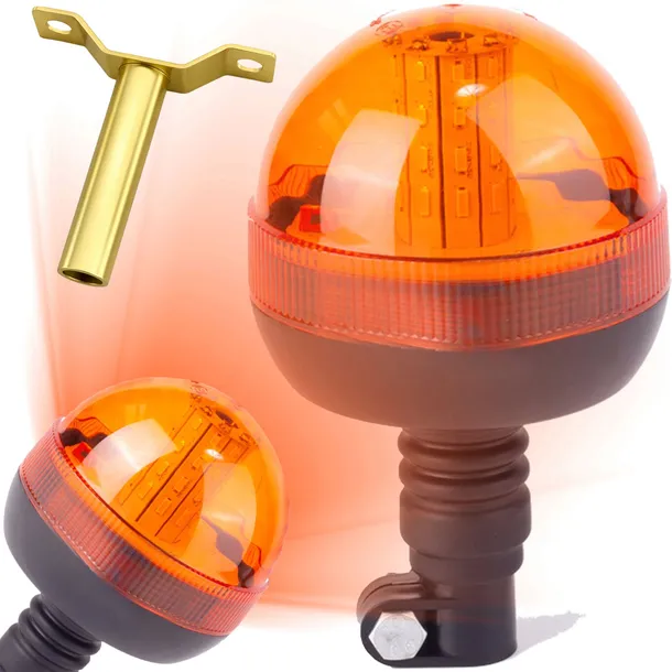 LAMPA OSTRZEGAWCZA KOGUT LED 12V 24V BŁYSKOWA DUŻA UNIWERSALNA DROGOWA XL