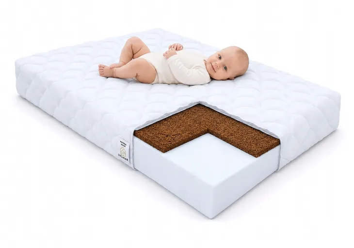 MATERAC DO ŁÓŻECZKA 120x60 H2-H3 PIANKA KOKOS 11 cm ZDEJMOWANY POKROWIEC