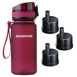 butelka-filtrujaca-filtr-bidon-aquaphor-city-350-ml-bordowy-zestaw-3-wklady