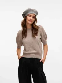 vero-moda-sweter-z-pufiastymi-krotkimi-rekawami-brazowy-m-7fa