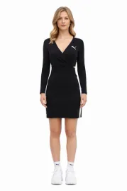 puma-czarna-sukienka-mini-z-bialymi-paskami-i-dekoltem-v-xs-i3c