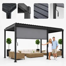 pergola-ogrodowa-tarasowa-roleta-3m-mirador-solid-80-3x5-m-szara-stalowa