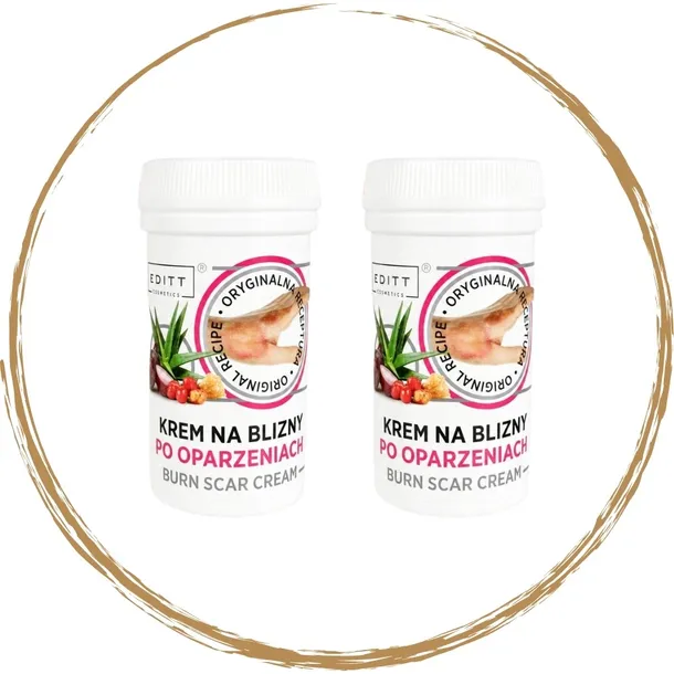 2 PAK Krem na Blizny po Oparzeniach Editt 50 g - Regeneracja Ochrona Skóry