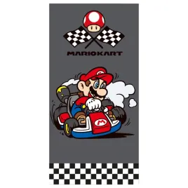recznik-dzieciecy-mario-kart-70x140-szary-wyscigi-flagi-na-basen-plaze