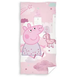 recznik-dzieciecy-swinka-peppa-70x140-jednorozec-zamek-rozowy