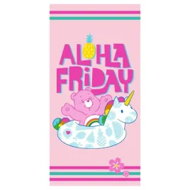 recznik-care-bears-70x140-rozowy-aloha-friday-z-misiem-i-jednorozcem