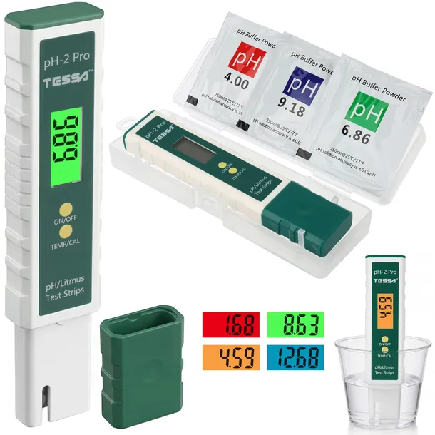 Miernik pH tester wody akwarium basenu cieczy temperatura elektroniczny 2w1