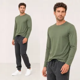 bluzka-koszulka-meska-bawelniana-dlugi-rekaw-longsleeve-gladki-zielony-m